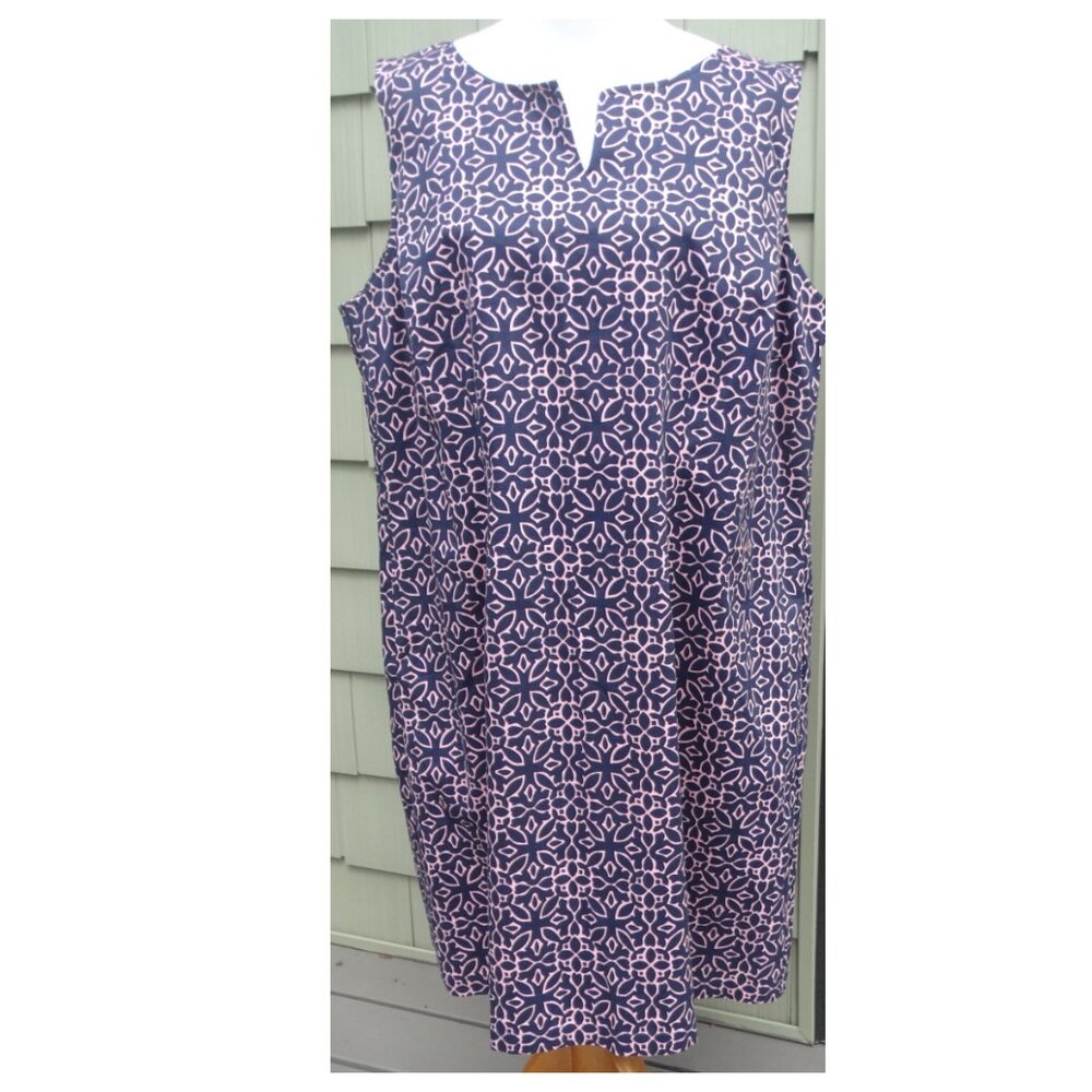 New TALBOTS Plus Size 20W Textured Cotton Sheath Dress, sleeveless $99